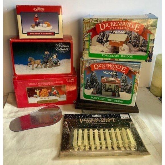 Porcelain Winter Village Collectible Set by Dickensville & Victorian Village - Picture 5 of 5